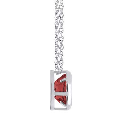 Celebration Gems 10k White Gold 5 mm Round Gemstone Pendant Necklace