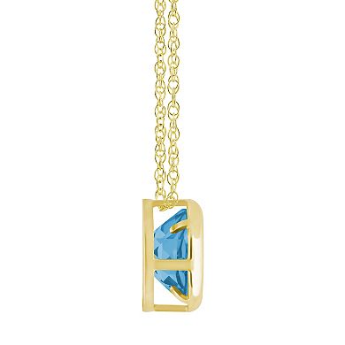 Celebration Gems 10k Gold 5 mm Round Gemstone Pendant Necklace