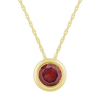 Celebration Gems 10k Gold 5 mm Round Gemstone Pendant Necklace