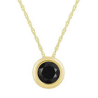 Celebration Gems 10k Gold 5 mm Round Gemstone Pendant Necklace