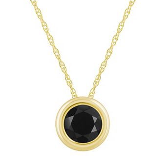 Celebration Gems 10k Gold 5 mm Round Gemstone Pendant Necklace