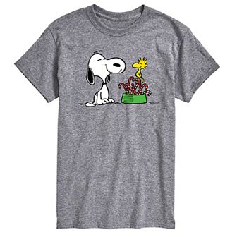 Men's Peanuts Snoopy & Woodstock Candy Canes Graphic Tee