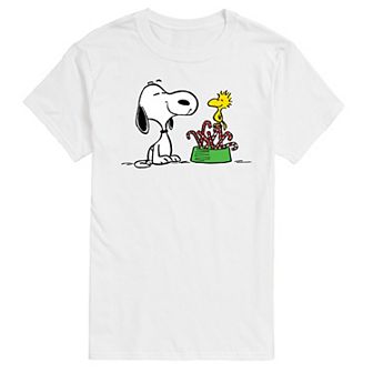 Men's Peanuts Snoopy & Woodstock Candy Canes Graphic Tee