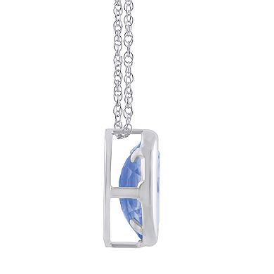 Celebration Gems 10k White Gold Oval Gemstone Pendant Necklace