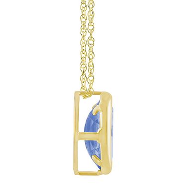 Celebration Gems 10k Gold Oval Gemstone Pendant Necklace