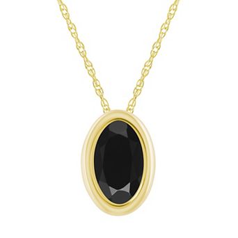 Celebration Gems 10k Gold Oval Gemstone Pendant Necklace