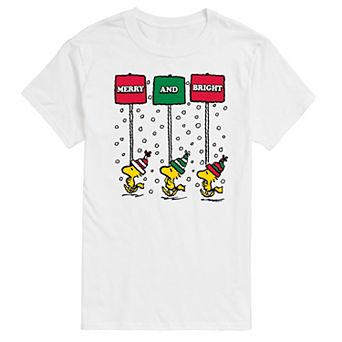 Men's Peanuts Woodstock Merry & Bright Graphic Tee