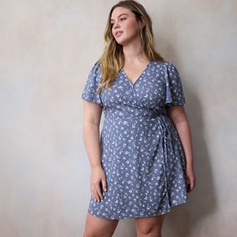 Plus Size LC Lauren Conrad Modern Wrap Mini Dress