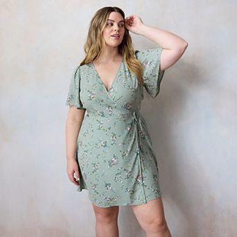 Plus Size LC Lauren Conrad Modern Wrap Mini Dress