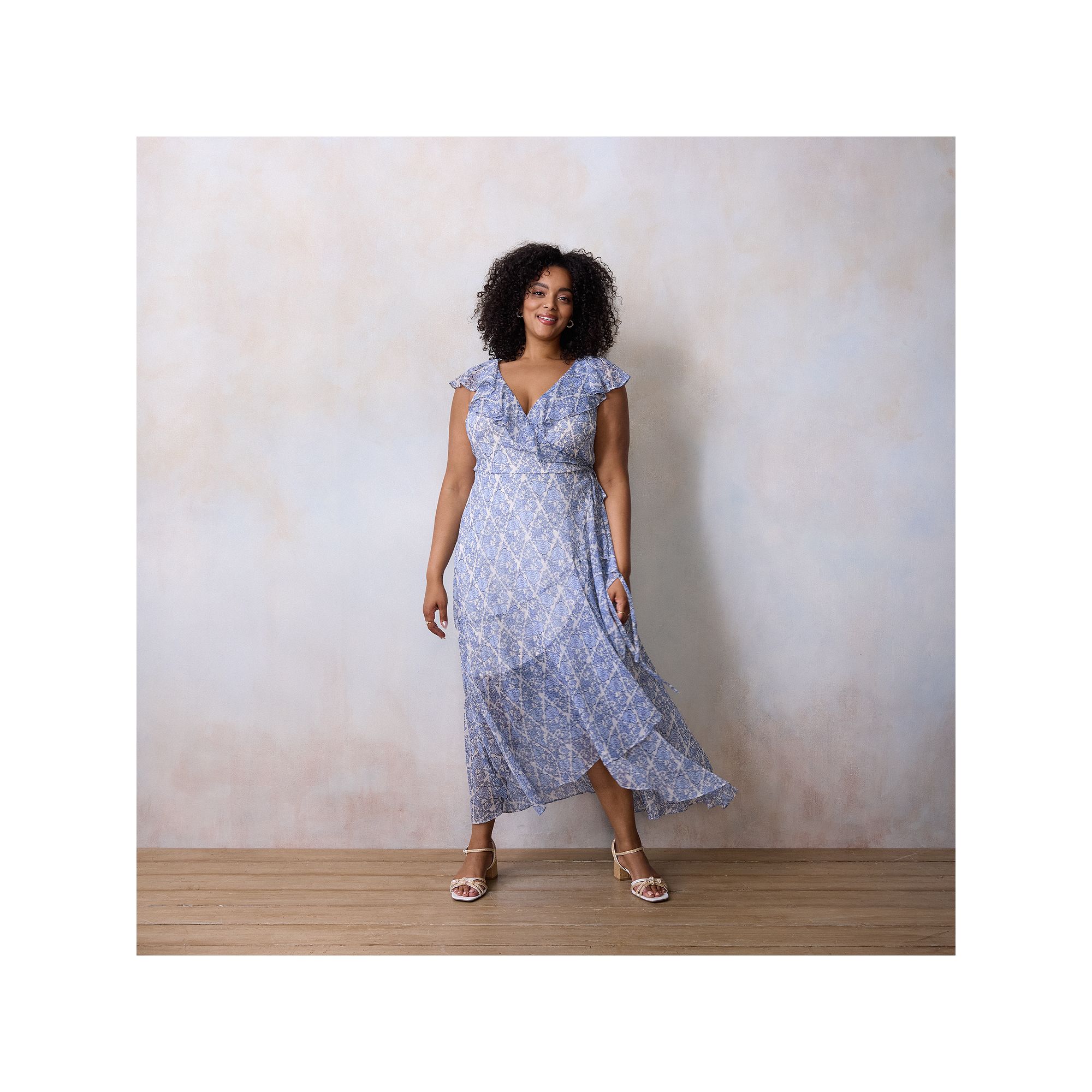 Plus Size LC Lauren Conrad Flutter Sleeve Wrap Maxi Dress, Womens, Size: 0