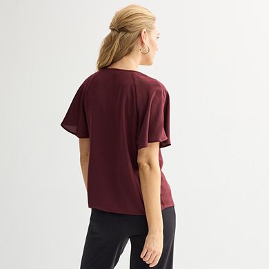 Petite Nine West Short Sleeve Dolman Blouse