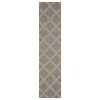 StyleHaven Celeste Lattice Gray/Light Gray Indoor/Outdoor Area or Throw Rug