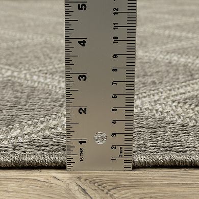 StyleHaven Celeste Lattice Grey/Light Grey Indoor/Outdoor Area or Throw Rug