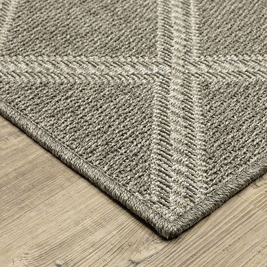StyleHaven Celeste Lattice Grey/Light Grey Indoor/Outdoor Area or Throw Rug