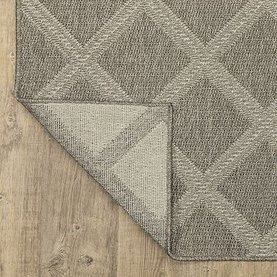 StyleHaven Celeste Lattice Grey/Light Grey Indoor/Outdoor Area or Throw Rug
