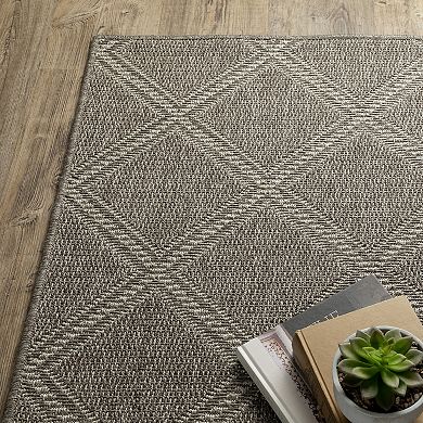 StyleHaven Celeste Lattice Grey/Light Grey Indoor/Outdoor Area or Throw Rug