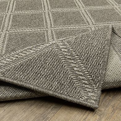 StyleHaven Celeste Lattice Grey/Light Grey Indoor/Outdoor Area or Throw Rug