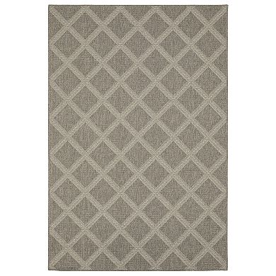StyleHaven Celeste Lattice Grey/Light Grey Indoor/Outdoor Area or Throw Rug