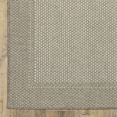 StyleHaven Celeste Border Gray/Light Gray Indoor/Outdoor Area or Throw Rug