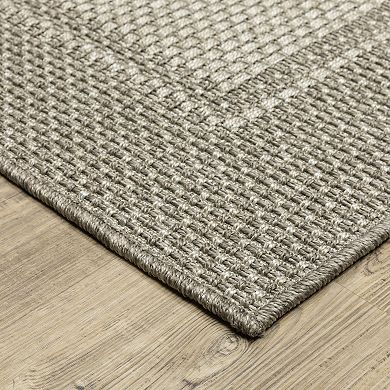 StyleHaven Celeste Border Gray/Light Gray Indoor/Outdoor Area or Throw Rug