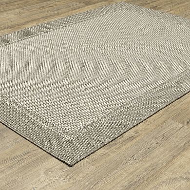 StyleHaven Celeste Border Gray/Light Gray Indoor/Outdoor Area or Throw Rug