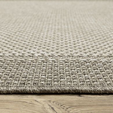 StyleHaven Celeste Border Gray/Light Gray Indoor/Outdoor Area or Throw Rug