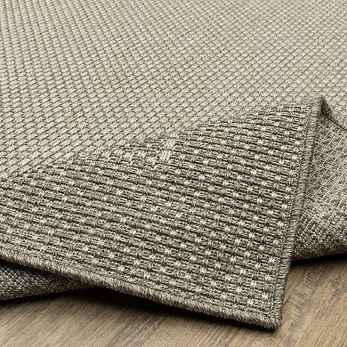 StyleHaven Celeste Border Gray/Light Gray Indoor/Outdoor Area or Throw Rug