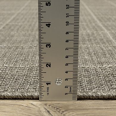 StyleHaven Celeste Gridwork Gray/Light Gray Indoor/Outdoor Area or Throw Rug