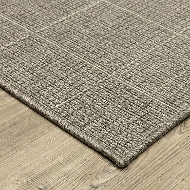 StyleHaven Celeste Gridwork Gray/Light Gray Indoor/Outdoor Area or Throw Rug