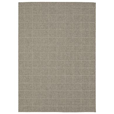 StyleHaven Celeste Gridwork Gray/Light Gray Indoor/Outdoor Area or Throw Rug