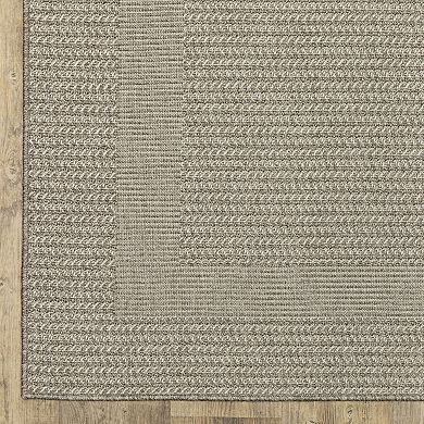 StyleHaven Celeste Border Gray/Light Gray Indoor/Outdoor Area or Throw Rug