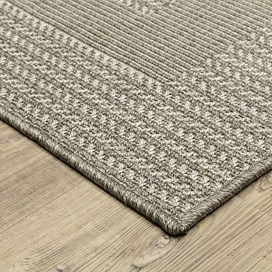 StyleHaven Celeste Border Gray/Light Gray Indoor/Outdoor Area or Throw Rug