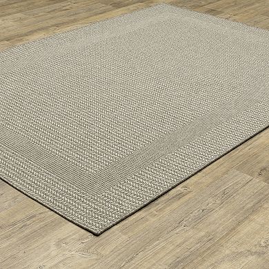StyleHaven Celeste Border Gray/Light Gray Indoor/Outdoor Area or Throw Rug