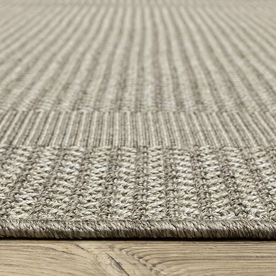 StyleHaven Celeste Border Gray/Light Gray Indoor/Outdoor Area or Throw Rug