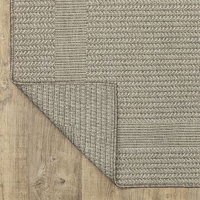 StyleHaven Celeste Border Gray/Light Gray Indoor/Outdoor Area or Throw Rug