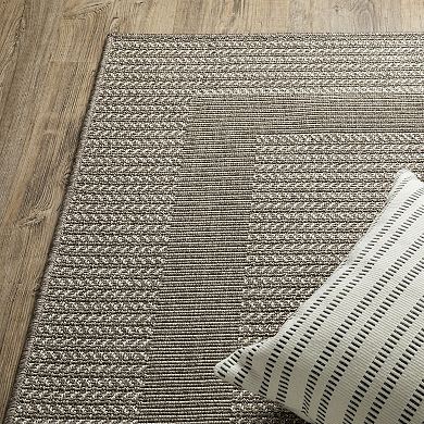 StyleHaven Celeste Border Gray/Light Gray Indoor/Outdoor Area or Throw Rug