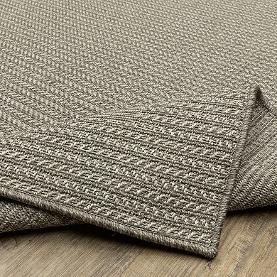 StyleHaven Celeste Border Gray/Light Gray Indoor/Outdoor Area or Throw Rug