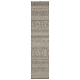StyleHaven Celeste Stripe Gray/Light Gray Indoor/Outdoor Area or Throw Rug