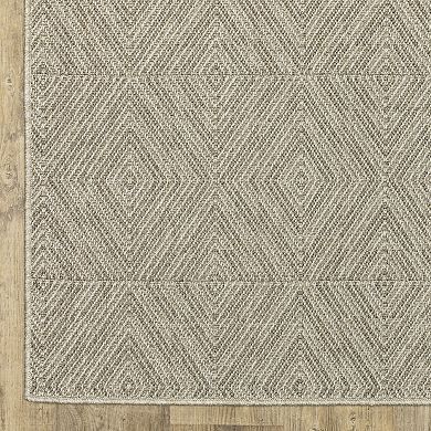 StyleHaven Celeste Woven Diamond Gray/Light Gray Indoor/Outdoor Area or Throw Rug