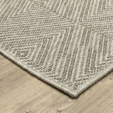 StyleHaven Celeste Woven Diamond Gray/Light Gray Indoor/Outdoor Area or Throw Rug