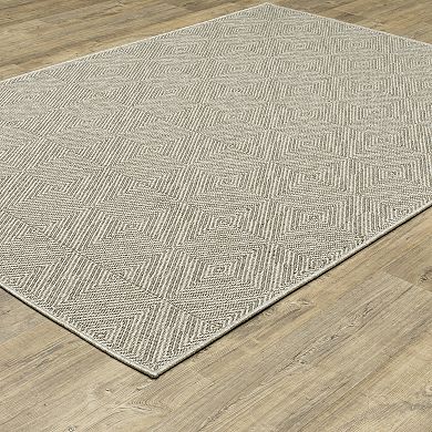 StyleHaven Celeste Woven Diamond Gray/Light Gray Indoor/Outdoor Area or Throw Rug