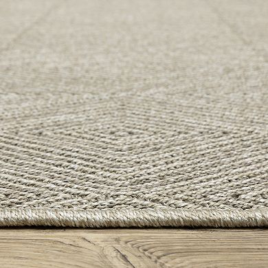 StyleHaven Celeste Woven Diamond Gray/Light Gray Indoor/Outdoor Area or Throw Rug