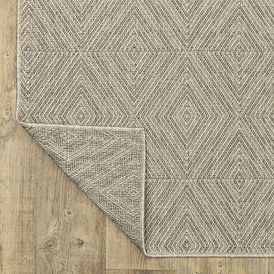 StyleHaven Celeste Woven Diamond Gray/Light Gray Indoor/Outdoor Area or Throw Rug
