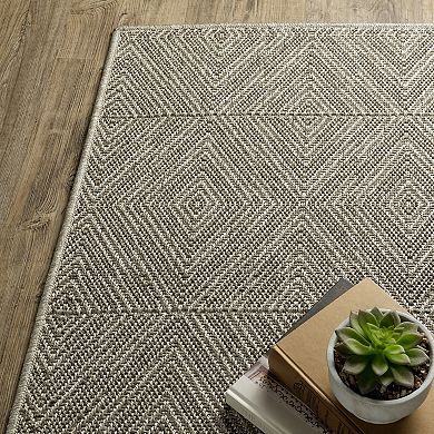 StyleHaven Celeste Woven Diamond Gray/Light Gray Indoor/Outdoor Area or Throw Rug