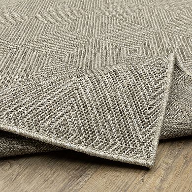 StyleHaven Celeste Woven Diamond Gray/Light Gray Indoor/Outdoor Area or Throw Rug
