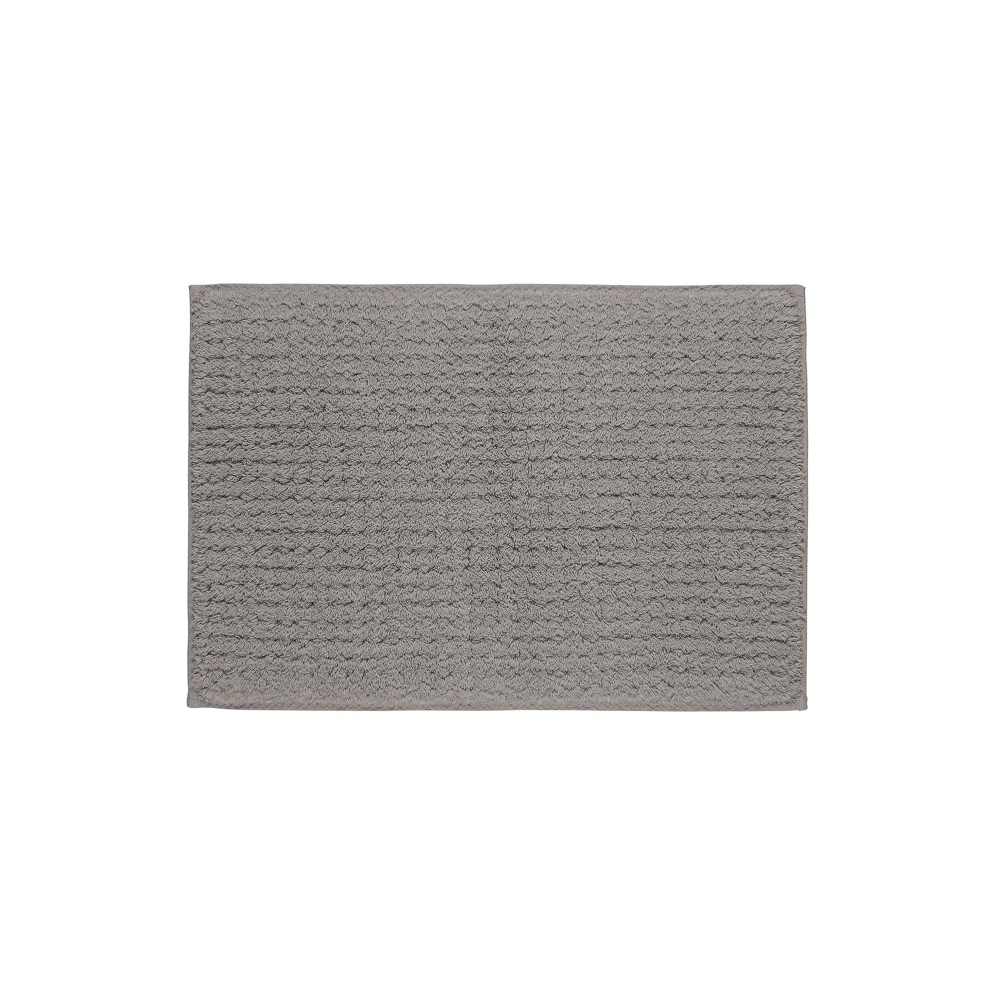 Miryana Reversible Textured Bath Rug, Grey
