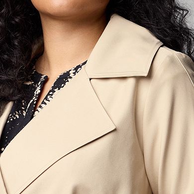 Plus Size Simply Vera Vera Wang Pleated Trench Coat