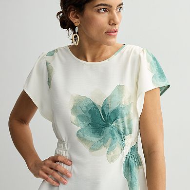 Women's Nine West Cinched Flutter Sleeve Blouse