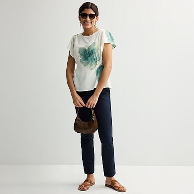 Women's Nine West Cinched Flutter Sleeve Blouse