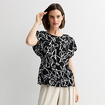 Women's Nine West Cinched Flutter Sleeve Blouse